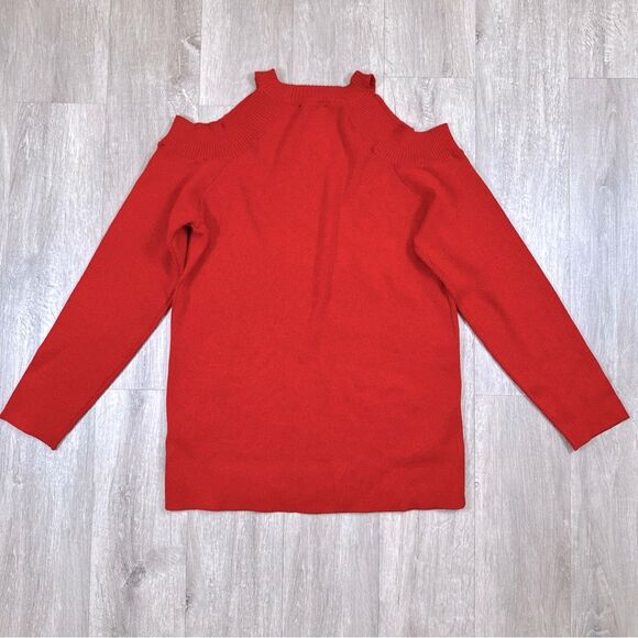 INC International Concept Women's Plus Size Cold Shoulder Red Long Sleeve Top 2X - Picture 7 of 7